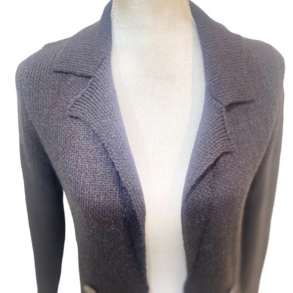 NWT Sugar Rain open front black duster length cardigan sweater pockets small - Picture 5 of 10
